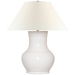 Sorrento Table Lamp - Glossy White Crackle / Linen