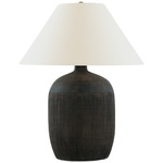 Portis Table Lamp - Black Washed Terracotta / Linen