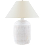 Portis Table Lamp - White Washed Terracotta / Linen