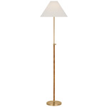Basden Adjustable Floor Lamp - Antique Burnished Brass / Linen