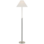 Basden Adjustable Floor Lamp - Polished Nickel / Linen