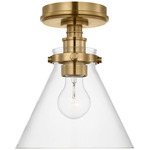 Parkington Ceiling Flush Light - Antique Burnished Brass / Clear