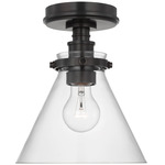 Parkington Ceiling Flush Light - Bronze / Clear