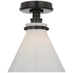 Parkington Ceiling Flush Light - Bronze / White