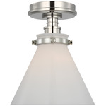 Parkington Ceiling Flush Light - Polished Nickel / White