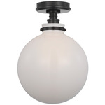 Parkington Globe Ceiling Flush Light - Bronze / White