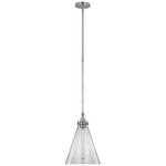 Parkington Cone Pendant - Polished Nickel / Clear