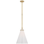 Parkington Cone Pendant - Antique Burnished Brass / White