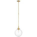 Parkington Globe Pendant - Antique Burnished Brass / Clear