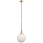 Parkington Globe Pendant - Antique Burnished Brass / White
