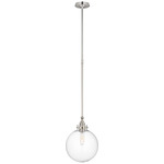 Parkington Globe Pendant - Polished Nickel / Clear