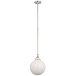 Parkington Globe Pendant - Polished Nickel / White
