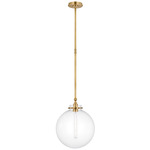 Parkington Globe Pendant - Antique Burnished Brass / Clear