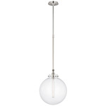 Parkington Globe Pendant - Polished Nickel / Clear