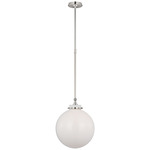 Parkington Globe Pendant - Polished Nickel / White