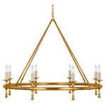 Classic Bare Ring Chandelier - Antique Burnished Brass