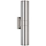 Provo Double Canister Outdoor Wall Light - Polished Nickel