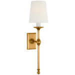 Classic Tail Wall Sconce - Antique Burnished Brass / Linen