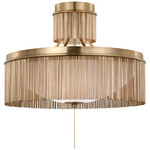 Sutton Semi Flush Ceiling Light - Antique Burnished Brass / White