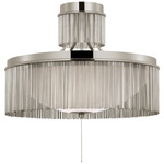 Sutton Semi Flush Ceiling Light - Polished Nickel / White