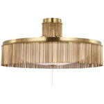 Sutton Semi Flush Ceiling Light - Antique Burnished Brass / White