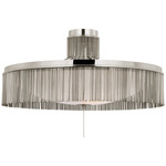 Sutton Semi Flush Ceiling Light - Polished Nickel / White