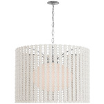 Catania Braided Pendant - Polished Nickel / White Glass