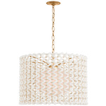 Catania Woven Pendant - Antique Burnished Brass / White Glass