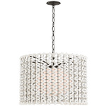 Catania Woven Pendant - Bronze / White Glass