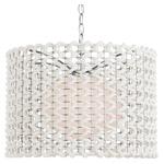 Catania Woven Pendant - Polished Nickel / White Glass