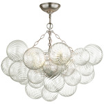 Talia Semi Flush Ceiling Light - Burnished Silver Leaf / Clear