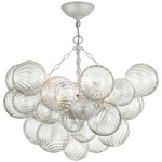 Talia Semi Flush Ceiling Light - Plaster White / Clear