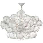 Talia Semi Flush Ceiling Light - Plaster White / Clear