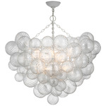 Talia Semi Flush Ceiling Light - Plaster White / Clear