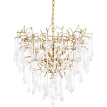Rayne Chandelier - Gilded Iron / Clear