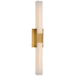 Covet Double Bathroom Vanity Light - Antique Burnished Brass / Alabaster