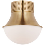 Precision Bulb Ceiling Flush Light - Antique Burnished Brass / White