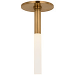 Rousseau Tube Ceiling Flush Light - Antique Burnished Brass / Etched Crystal