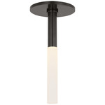 Rousseau Tube Ceiling Flush Light - Bronze / Etched Crystal