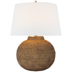 Avedon Small Table Lamp - Natural Rattan / Linen