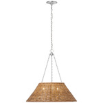 Corinne Woven Chandelier - Natural Wicker / Polished Nickel