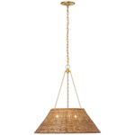Corinne Woven Chandelier - Natural Wicker / Soft Brass