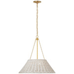 Corinne Woven Chandelier - White Wicker / Soft Brass