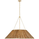 Corinne Wrapped Chandelier - Natural Wicker / Soft Brass