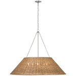 Corinne Woven Chandelier - Natural Wicker / Polished Nickel
