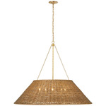 Corinne Woven Chandelier - Natural Wicker / Soft Brass