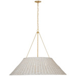 Corinne Woven Chandelier - White Wicker / Soft Brass