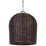 Nancy Pendant - Espresso Wicker / Polished Nickel