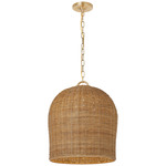 Nancy Pendant - Natural Wicker / Soft Brass
