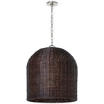 Nancy Pendant - Espresso Wicker / Polished Nickel